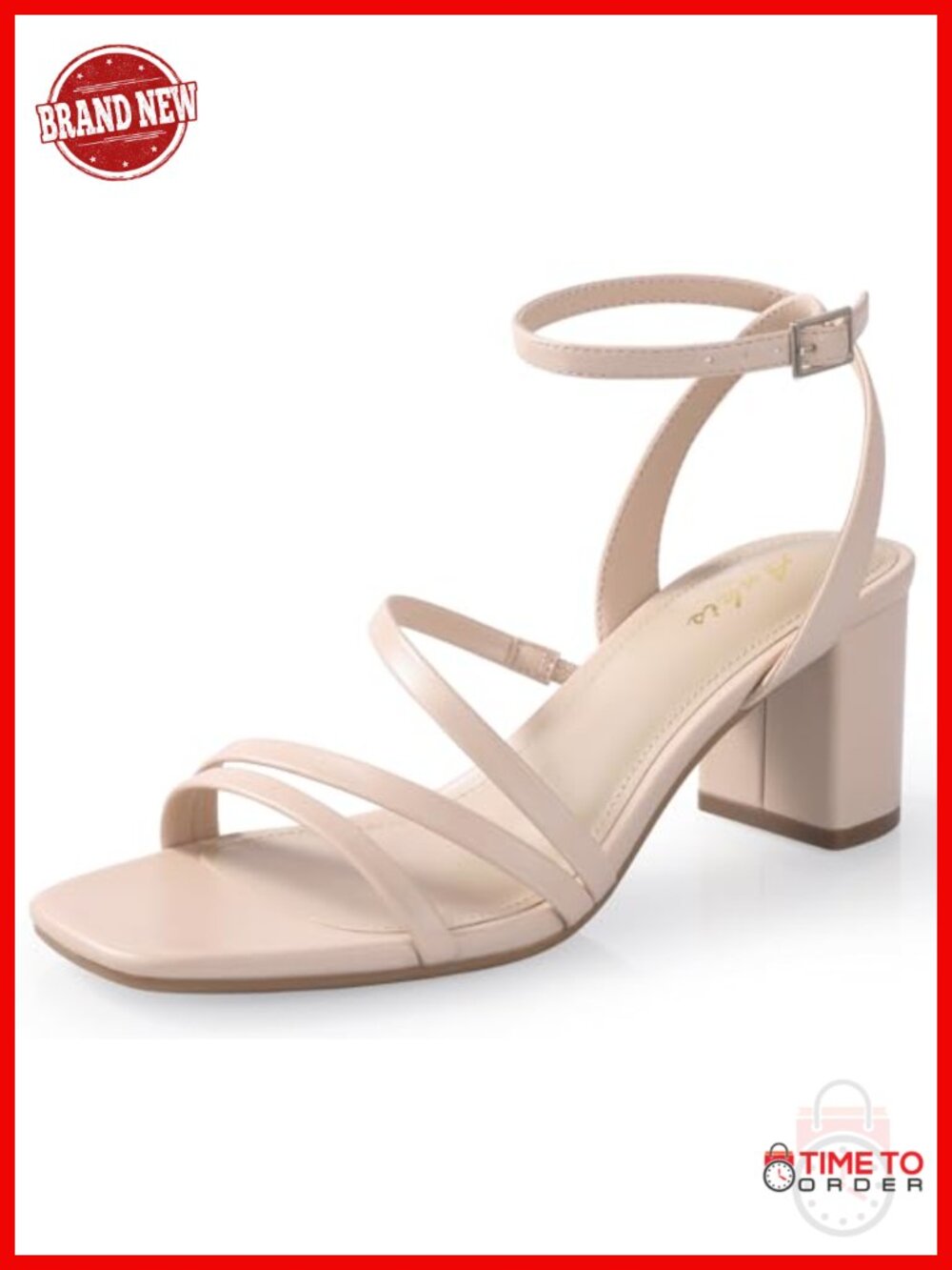 Strappy Chunky Block Heel Square Open Toe Dressy Sandal